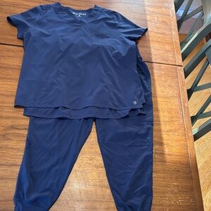 Navy Women's Jogger scrub Set